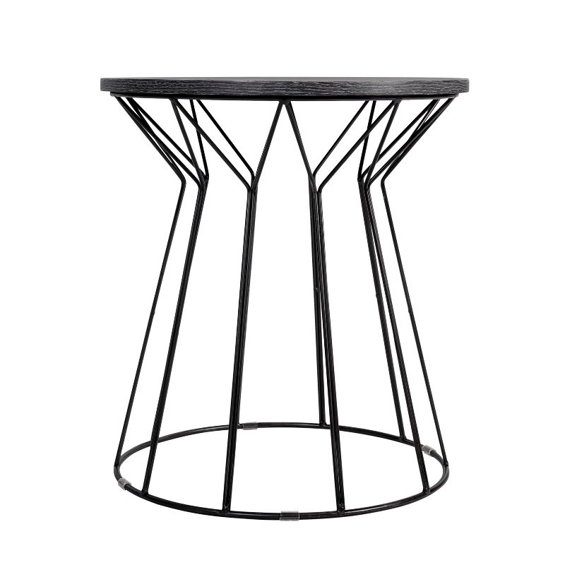Fleur Side Table Noir Black - Adore Decor
