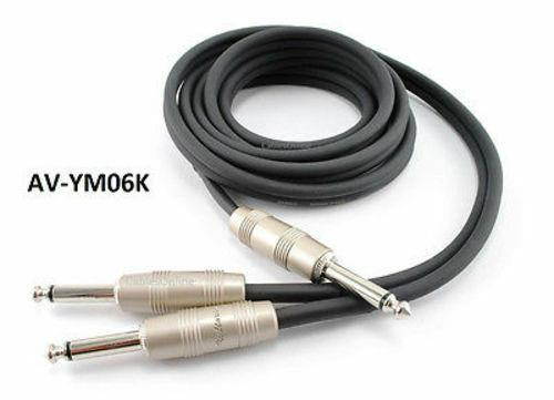 6ft Kirlin 1/4" TS Mono Male Plug to Dual 1/4" TS Mono Male Noise-Free Y-Cable