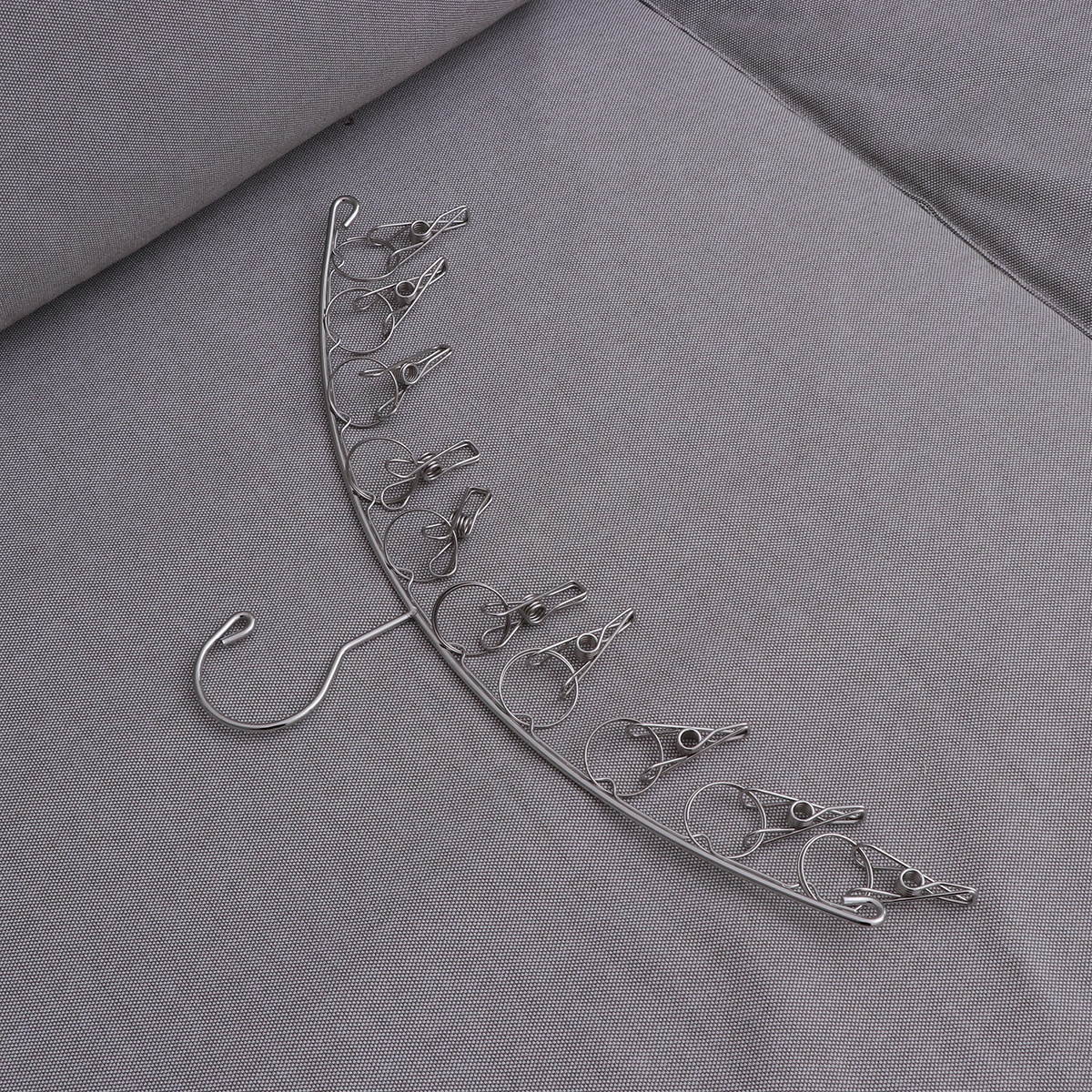 2 Pack Stainless Steel Laundry Drying Rack Clothes Hanger with 10 Clips for Drying Socks Towels Diapers Underwear