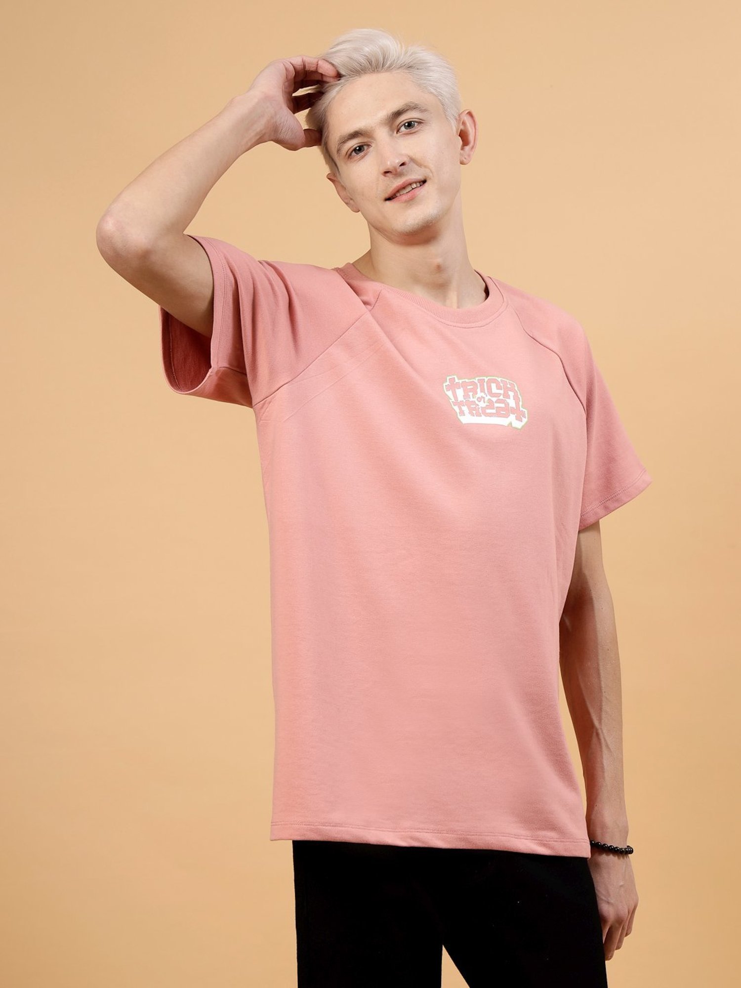 Rigo Pink Loose Fit Printed T-Shirt