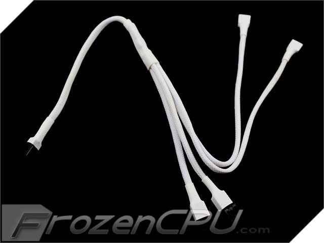 Darkside 3-Pin Dual Radiator Push / Pull 4x Fan Y Splitter Cable - White Sleeved