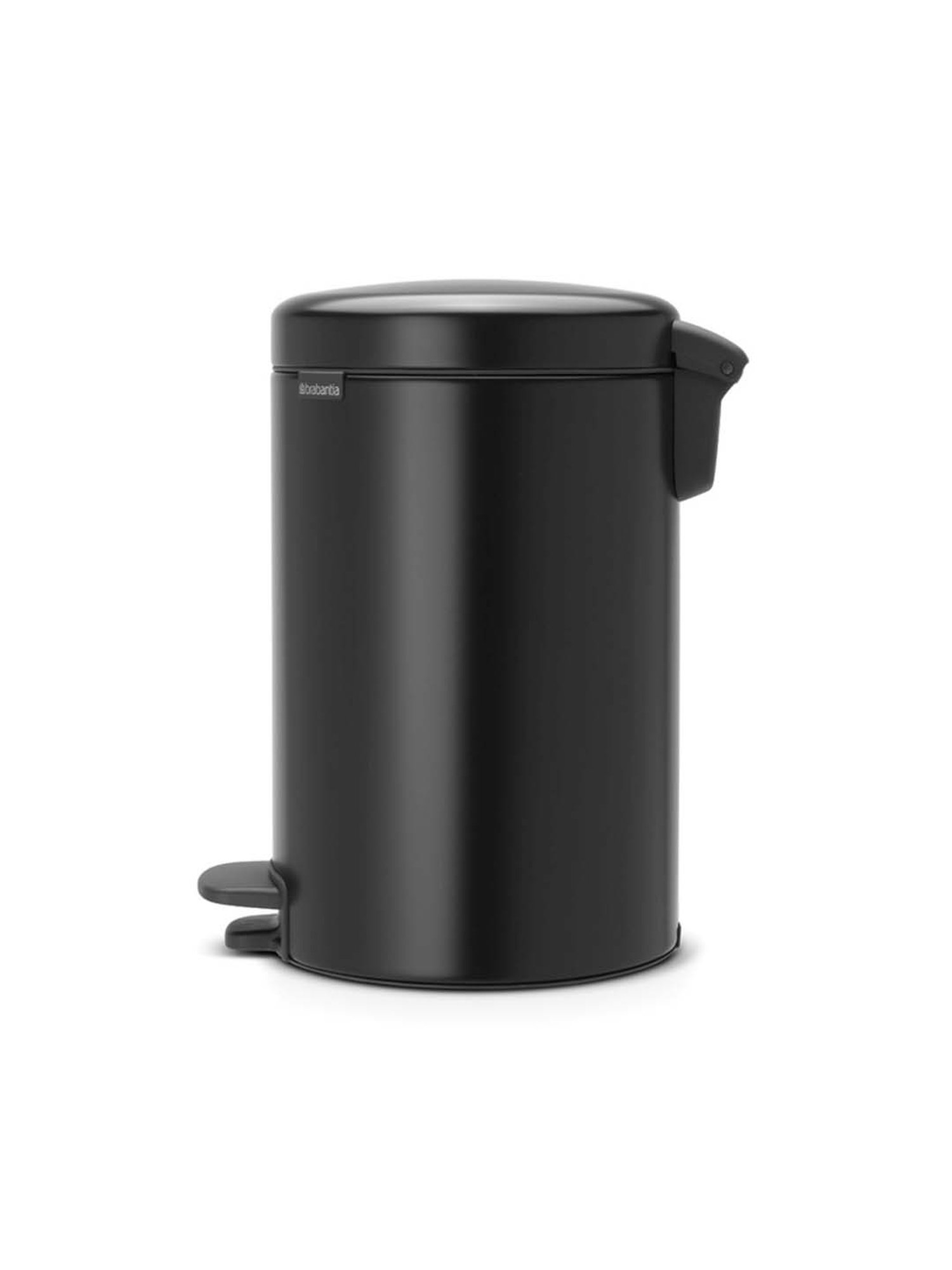 BRABANTIA New Icon Matt Black Metal Pedal Dustbin (12 L) - Set of 1