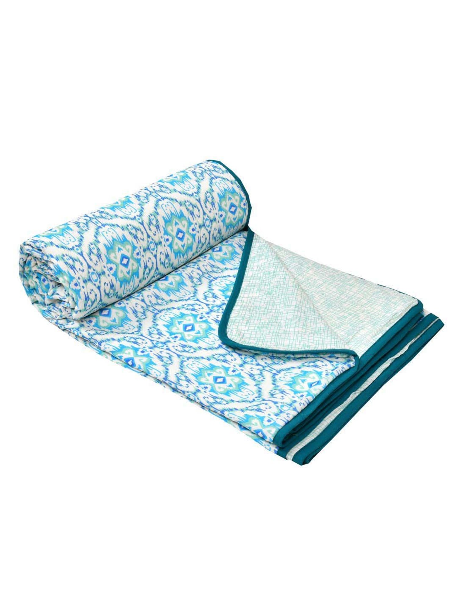 JaipurFabric Arctic Blue Mulmul Cotton 150 GSM Reversible Ac Dohar