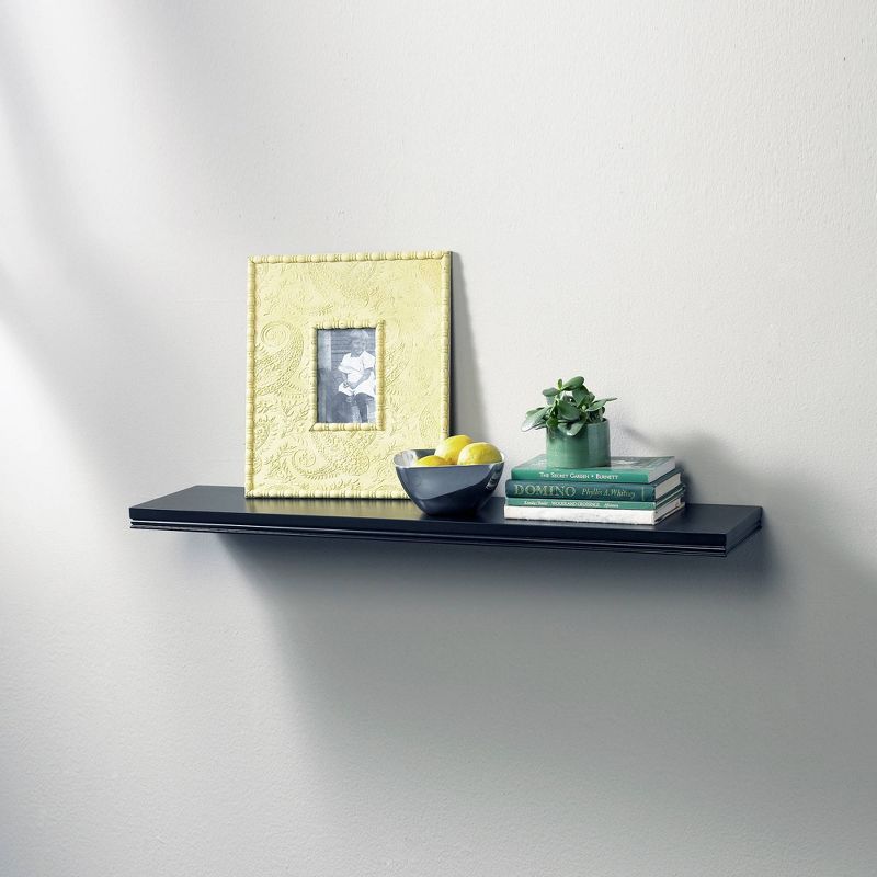 36" x 8" Modern Wall Shelf Black - InPlace