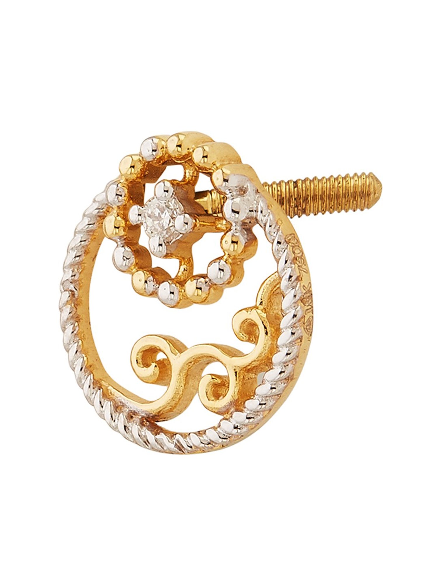 Waman Hari Pethe Jewellers 18k Gold & Diamond Earrings