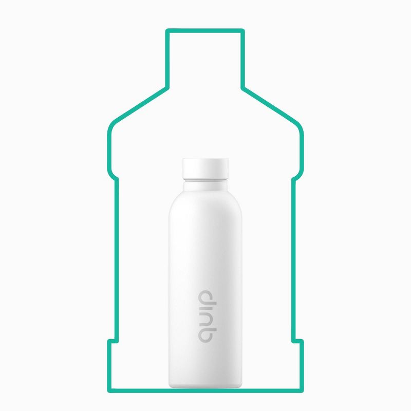 quip Plastic Refillable Mouthwash Starter Kit - Reusable Dispenser + Cup - 45-Use / 4x Concentrate / Mint Anticavity Fluoride Refill Included - White