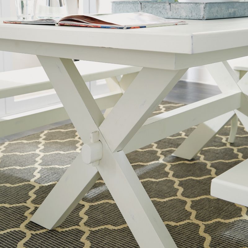 Seaside Lodge 60" Rectangular Dining Trestle Table White - Home Styles