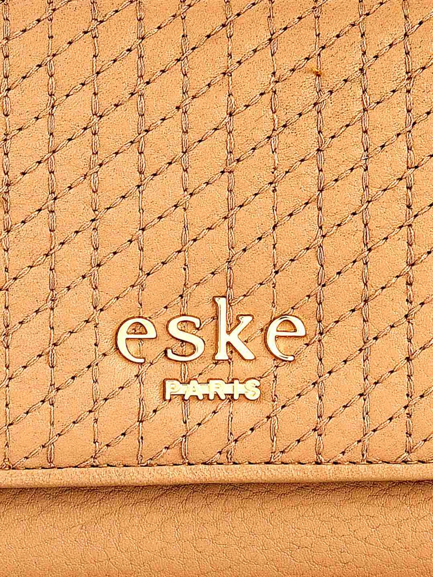 Eske Sophie Brown Textured Tri-Fold Wallet for Women