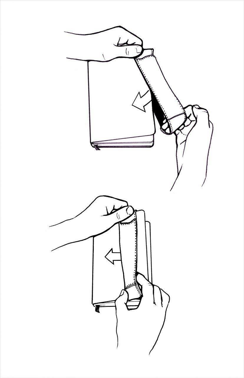 Pocket Two Pen Holder Quiver, Pen Holder For Notebooks, Pen Sleeve For Notebooks, A6, 5.5" - 6.5" tall. (14cm - 16.5cm) (Black Leather)