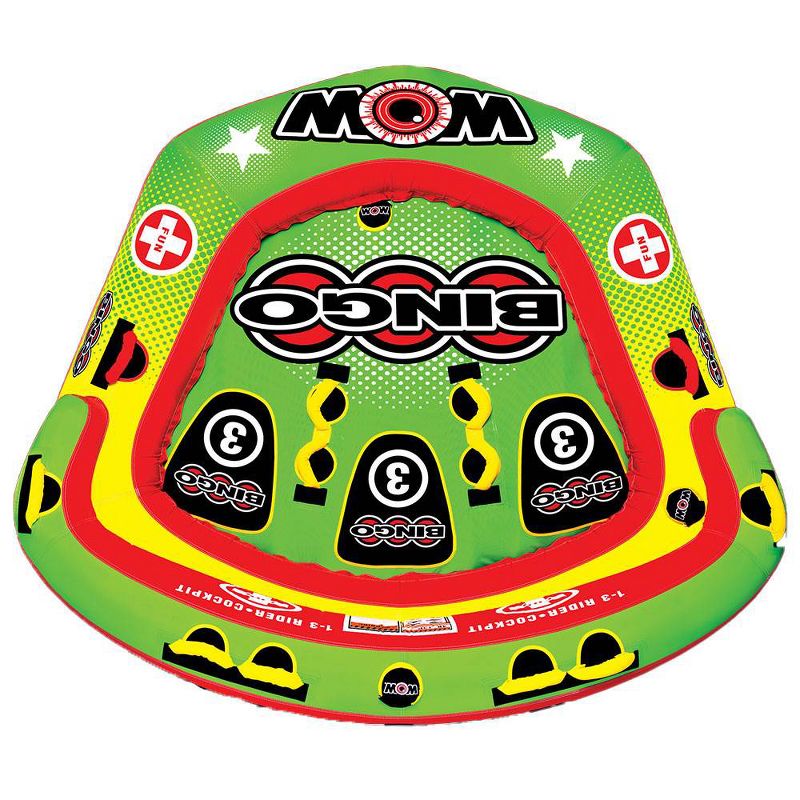 World of Watersports Bingo 3 Rider Inflatable Towable Tube with 2 Tow Points