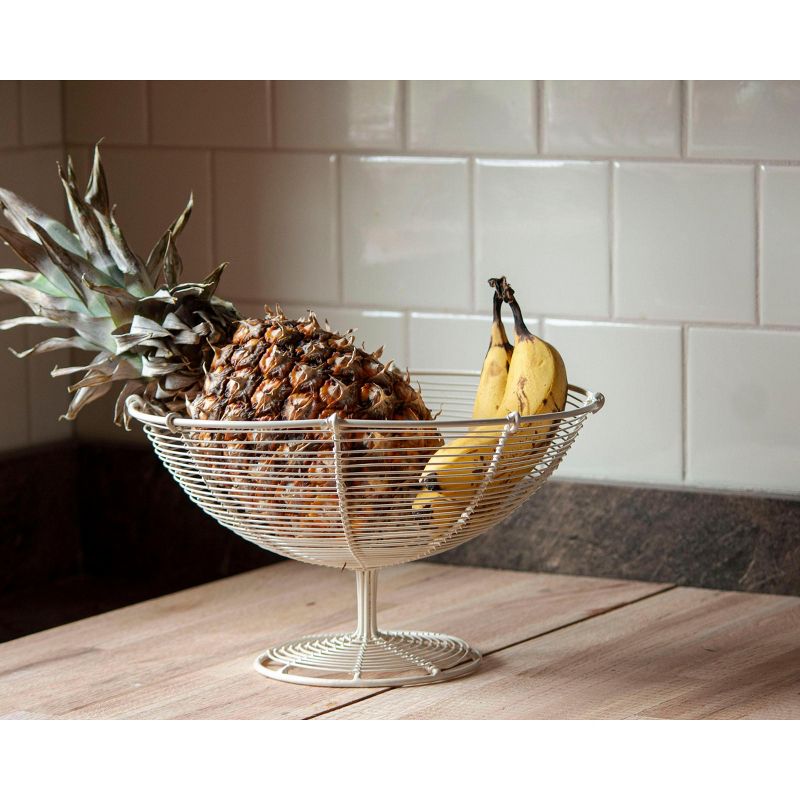 White Metal Fruit Basket - Foreside Home & Garden