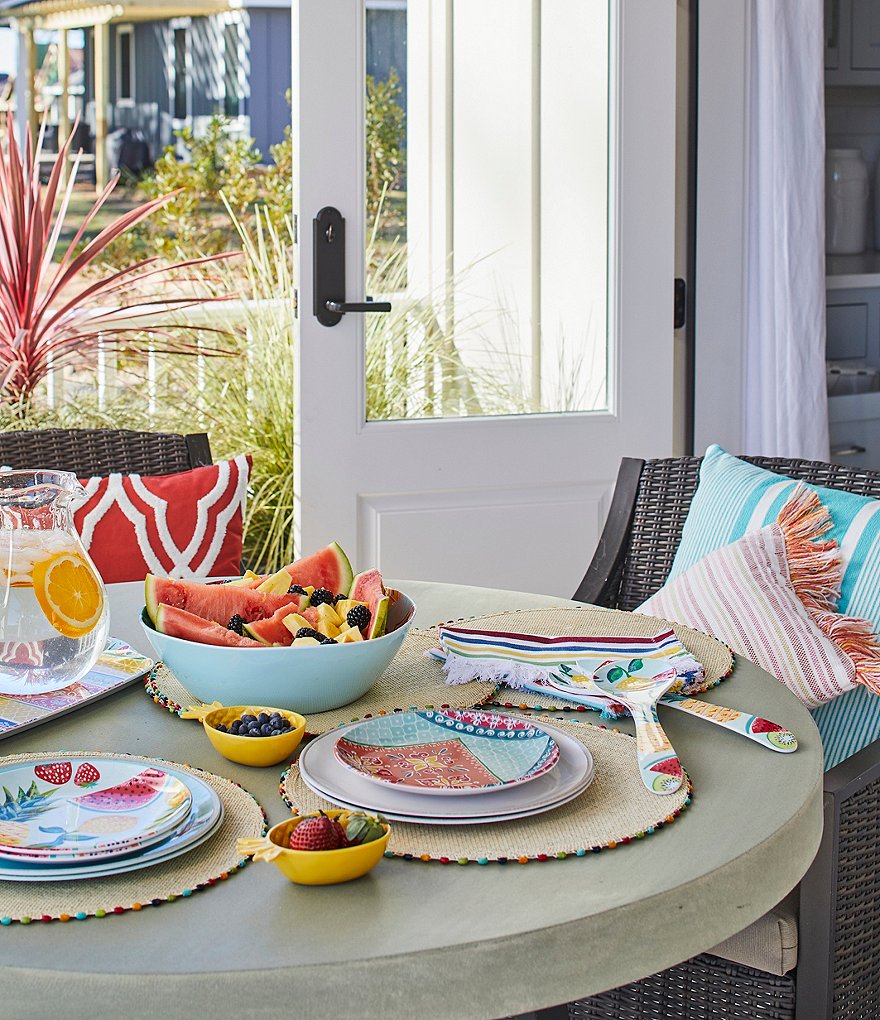 Southern Living Outdoor Living Collection Striped Indoor/Outdoor Square Pillow