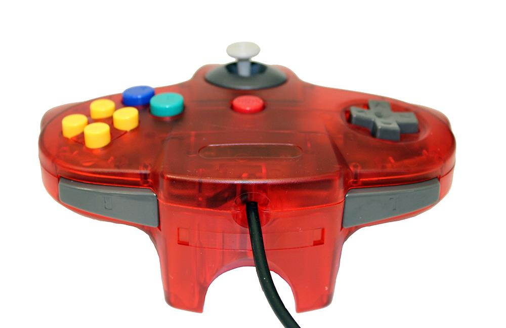 Transparent Red Replacement Controller for Nintendo N64 by Mars Devices