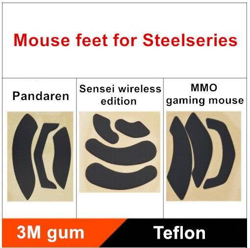 2 sets/pack Teflon mouse skates mouse feet for Steelseries Pandaren/Sensei wireless edition/MMO gaming mouse