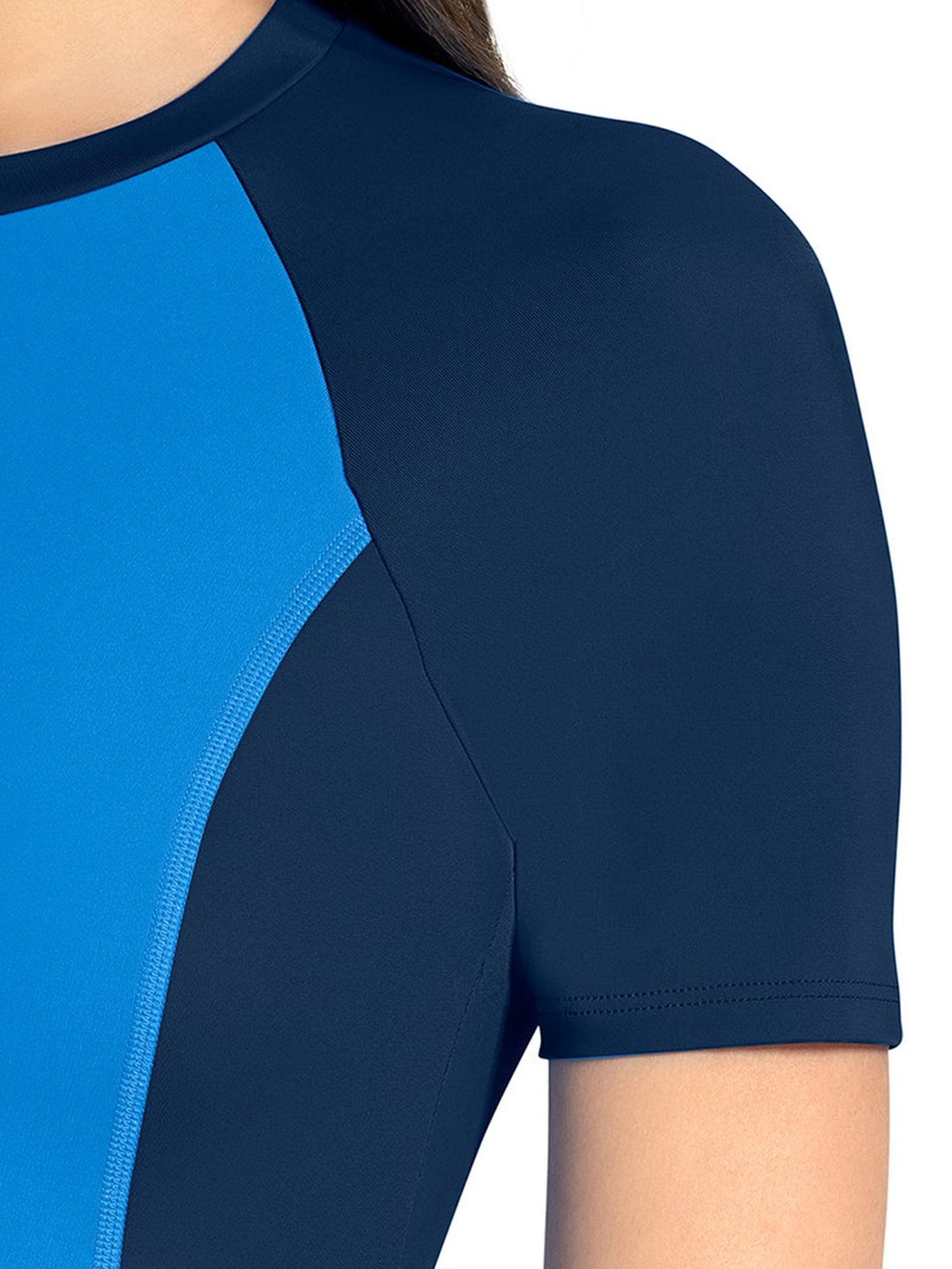 Amante Blue Color-Block Swim Suit