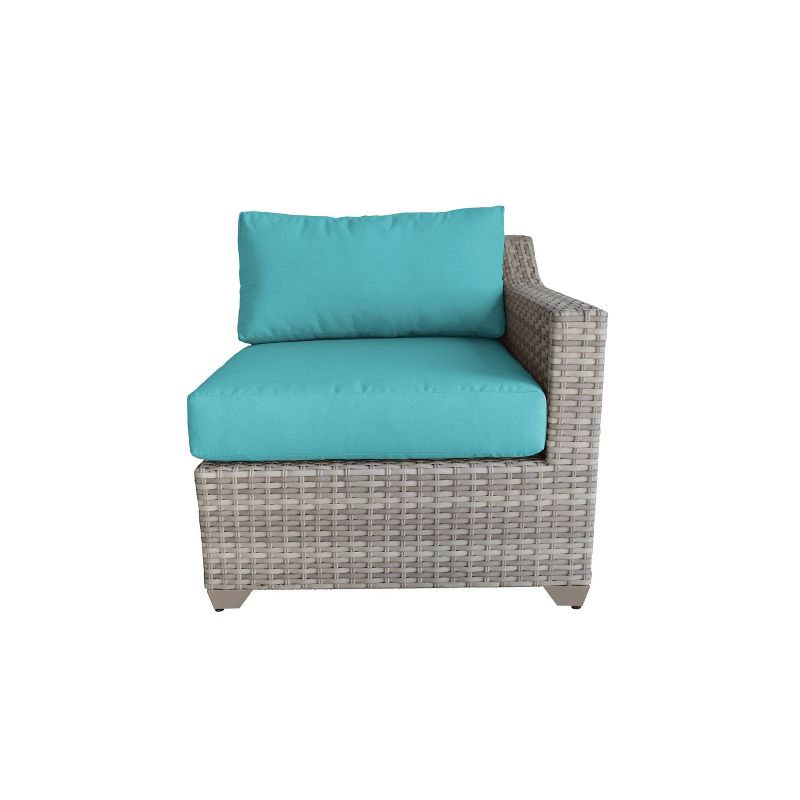 Nolin 7pc Sectional Weathered Brown Frame Sunbrella Spectrum Denim Fabric - La-Z-Boy