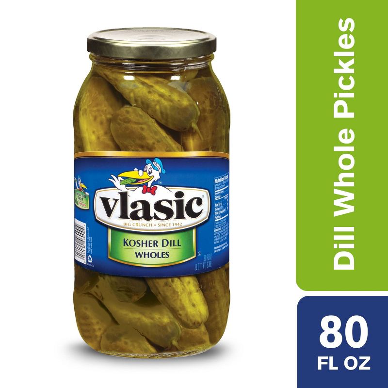 Vlasic Whole Kosher Dill Pickles - 80oz