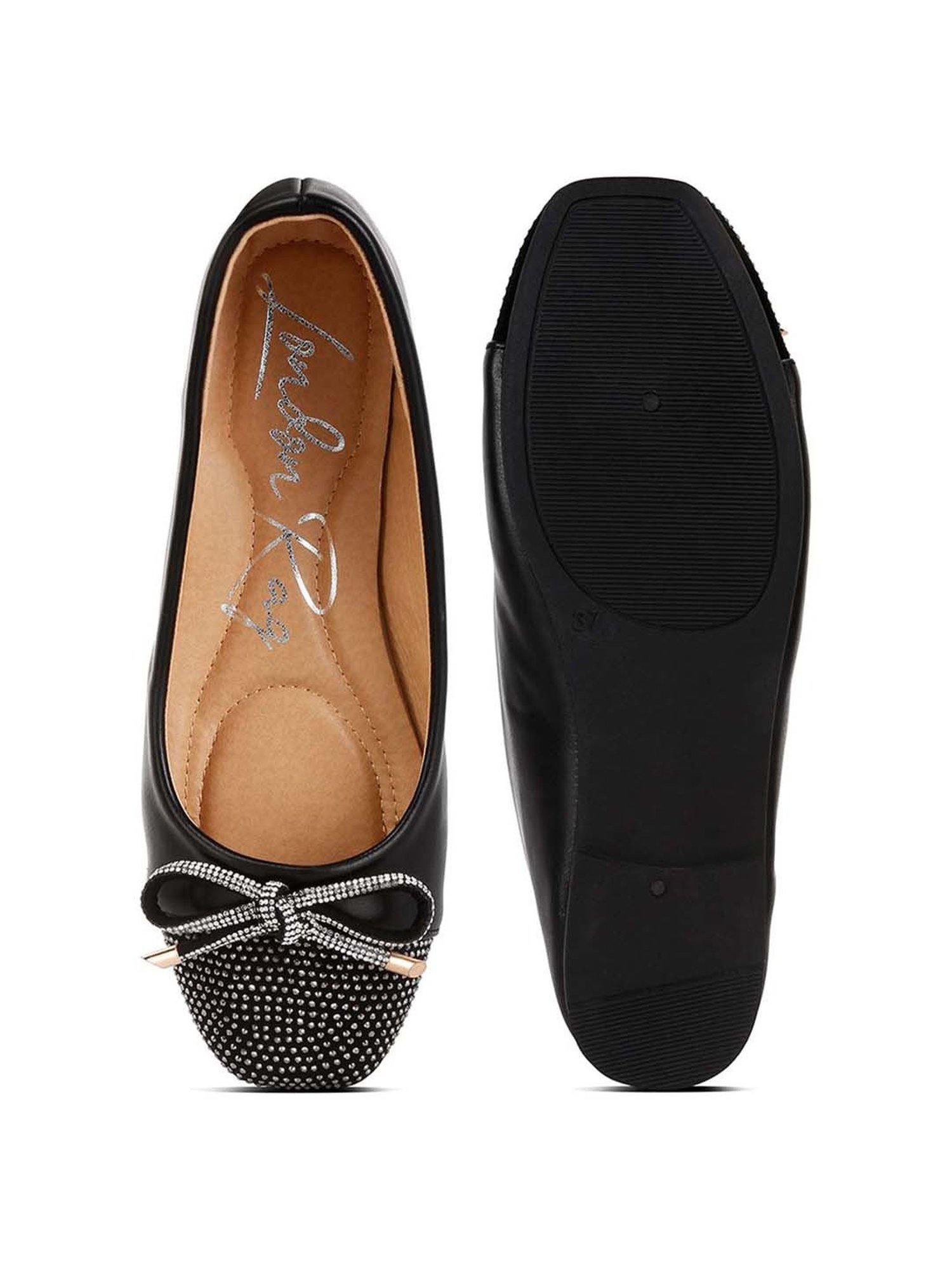 London Rag Women's Black Flat Ballets