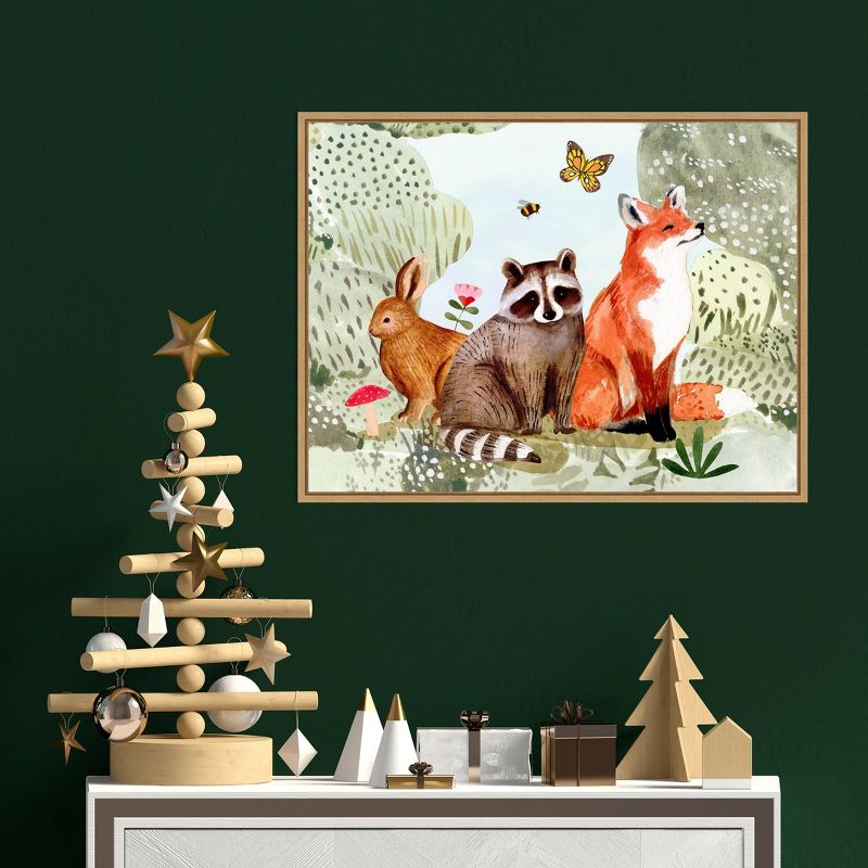 24" x 18" Fox Glen Collection by Victoria Borges Framed Canvas Wall Art - Amanti Art