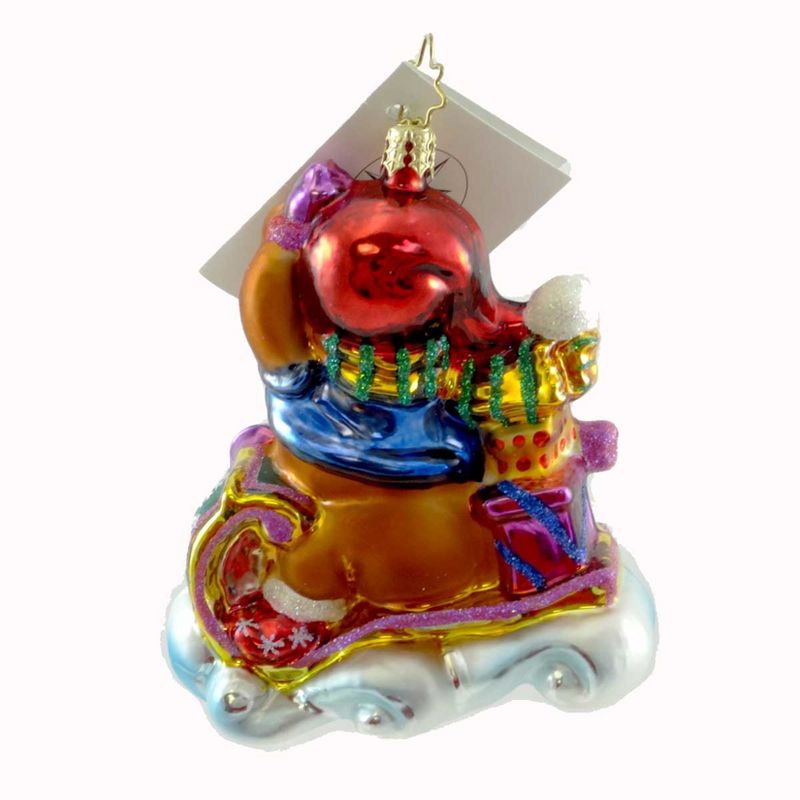 Christopher Radko Sleddin' Ted Ornament Teddy Bear Snow  -  Tree Ornaments
