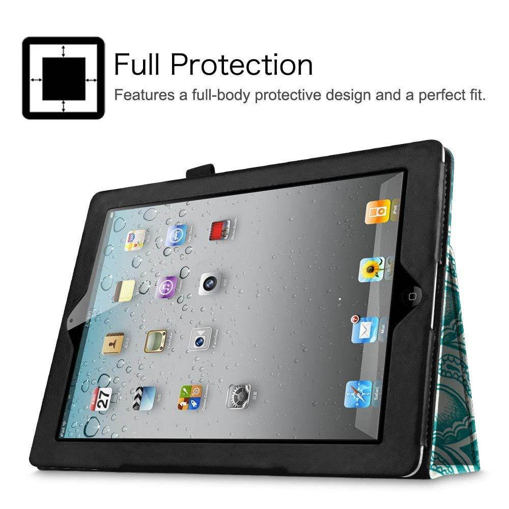 Fintie iPad 2/3/4 Case - Slim Fit Folio Stand Case Smart Protective Cover Auto Sleep/Wake Feature for Apple iPad 2, iPad 3 & iPad 4th Generation with Retina Display - Emerald Illusions
