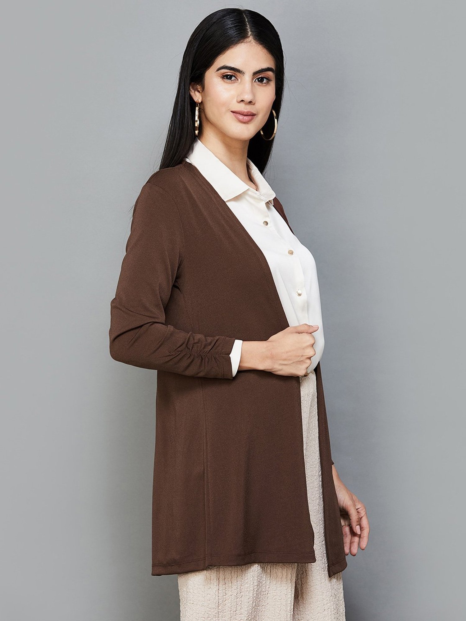 Code by Lifestyle Brown Plain Shrug