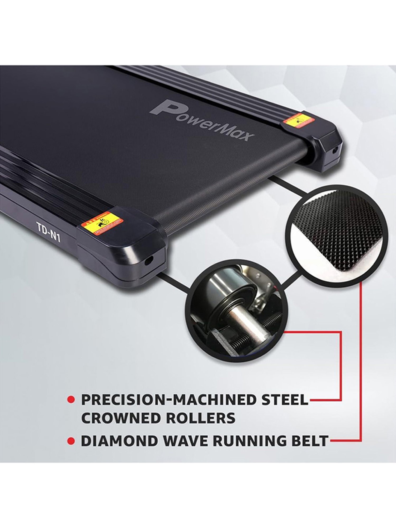 PowerMax Fitness TD-N1 4HP Treadmill (Black)