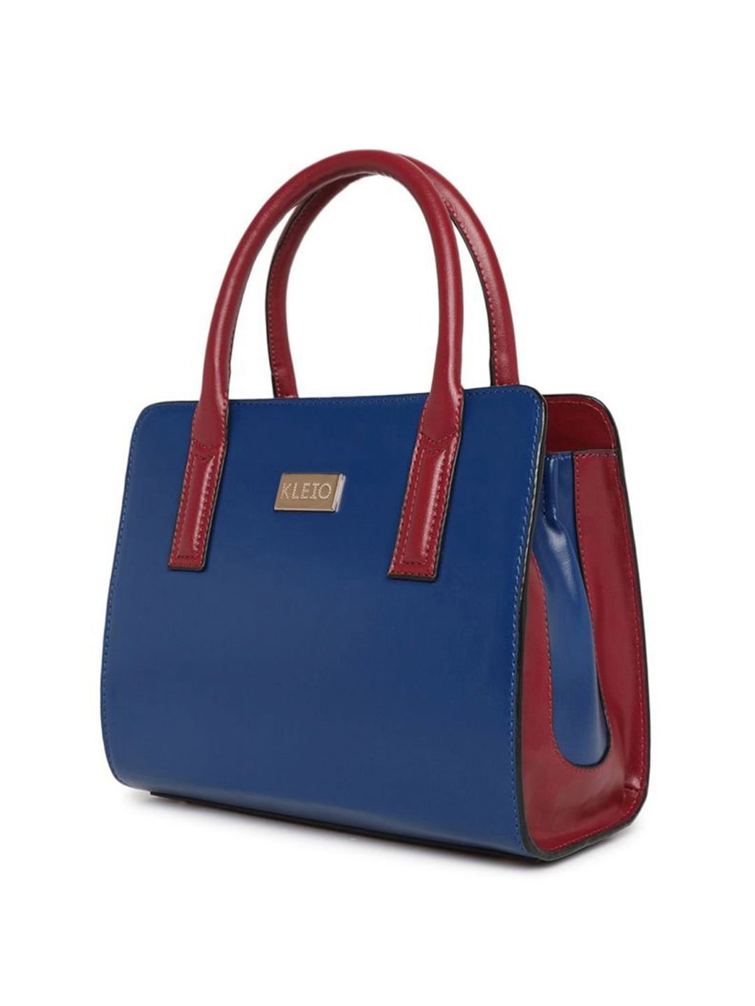 KLEIO Blue Solid Medium Handbag