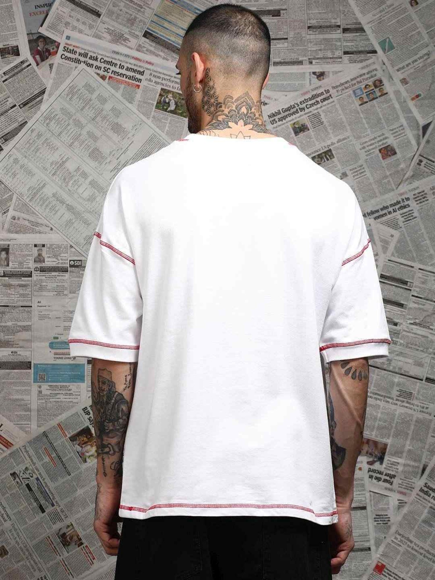 Difference Of Opinion White Loose Fit Printed Unisex T-Shirt