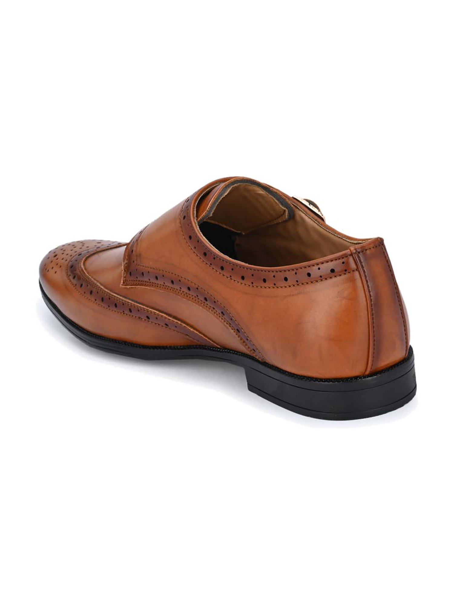 El Paso Men's Tan Monk Shoes