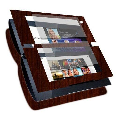 Skinomi Tablet Skin Dark Wood Cover+Clear Screen Protector for Sony Tablet P