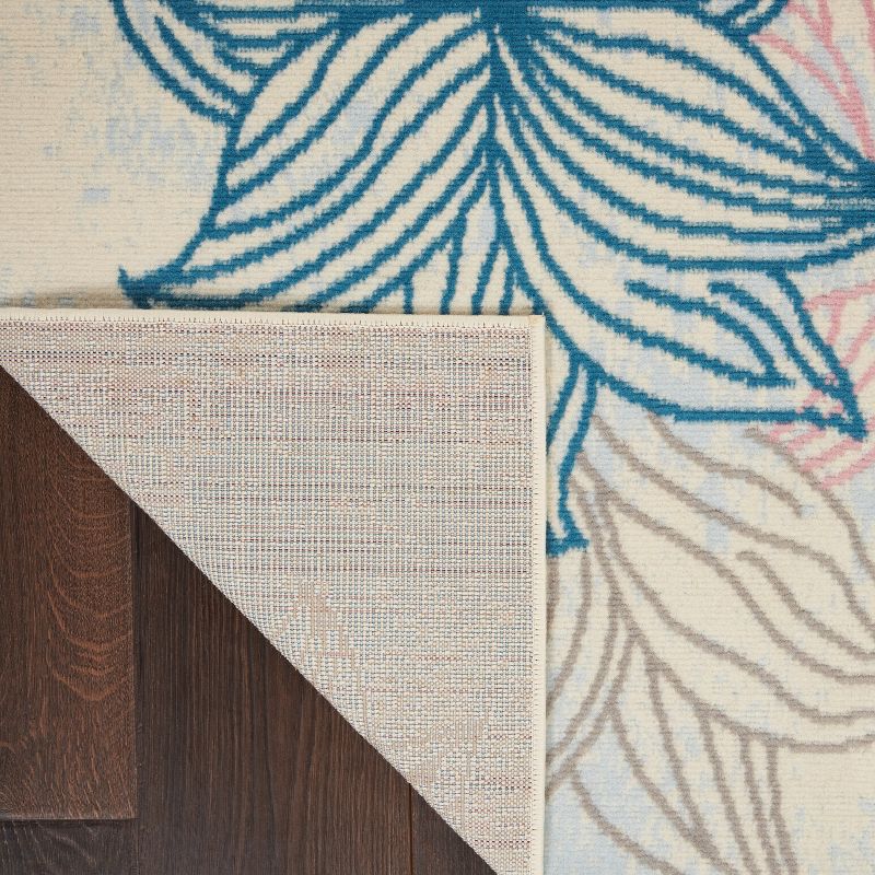 6'x9' Rectangle Loomed Floral Area Rug Off-White - Nourison