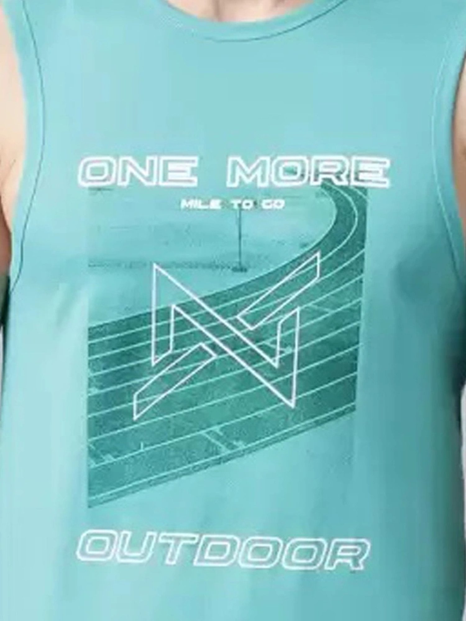 Force NXT Viridian Green Cotton Regular Fit Printed Vest