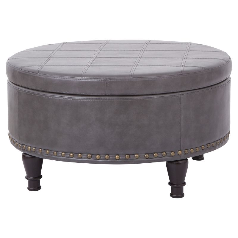 Augusta Ottoman Pewter - OSP Home Furnishings