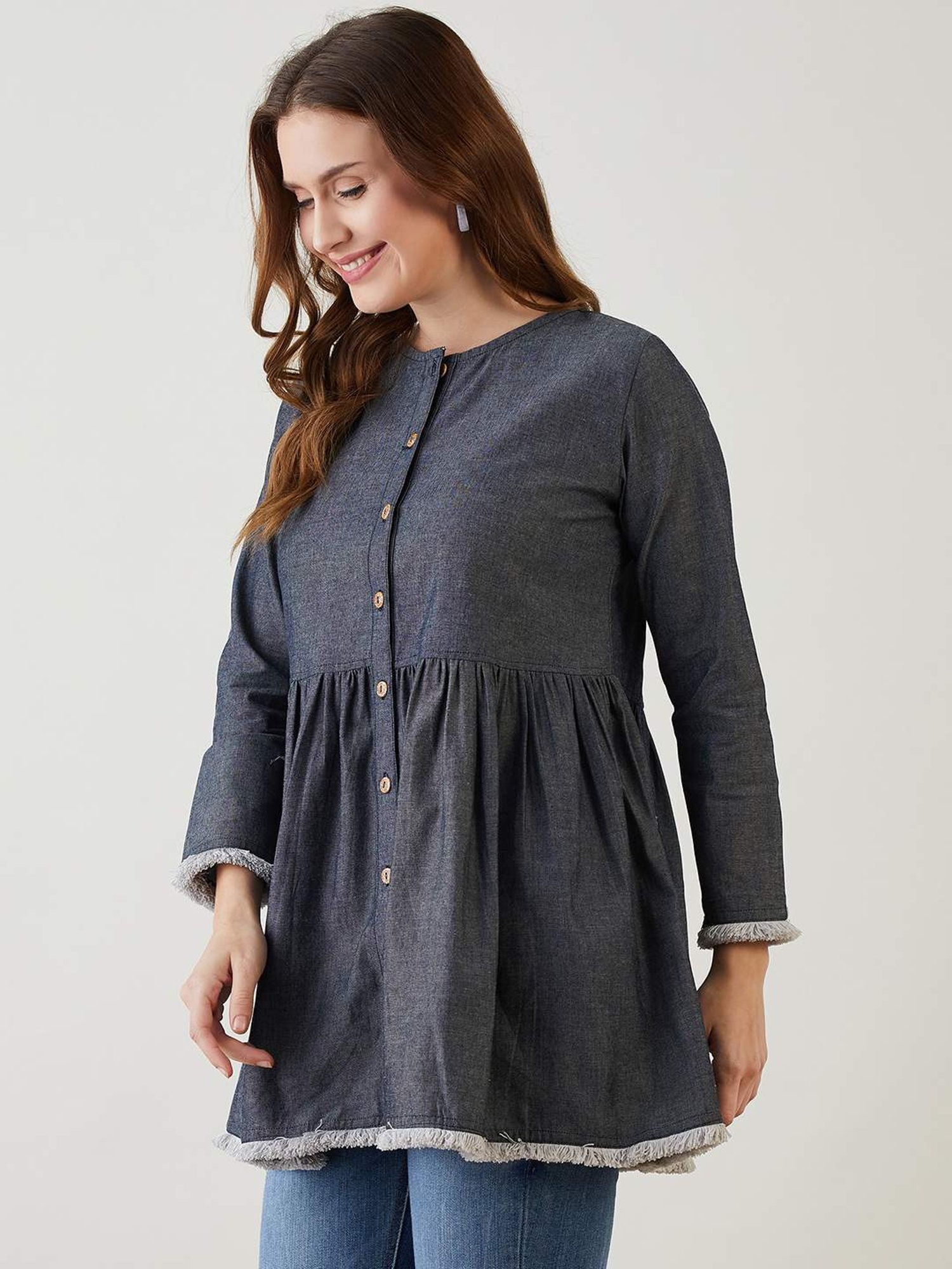 The Kaftan Company Blue Cotton Tunic