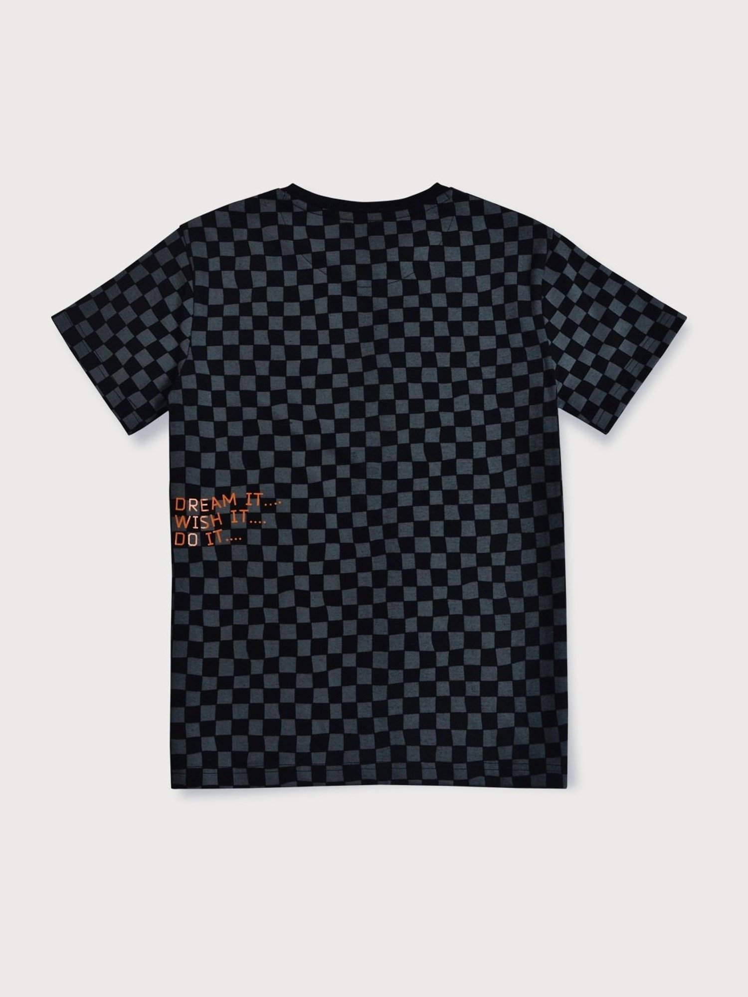 Palm Tree Kids Black Cotton Printed T-Shirt