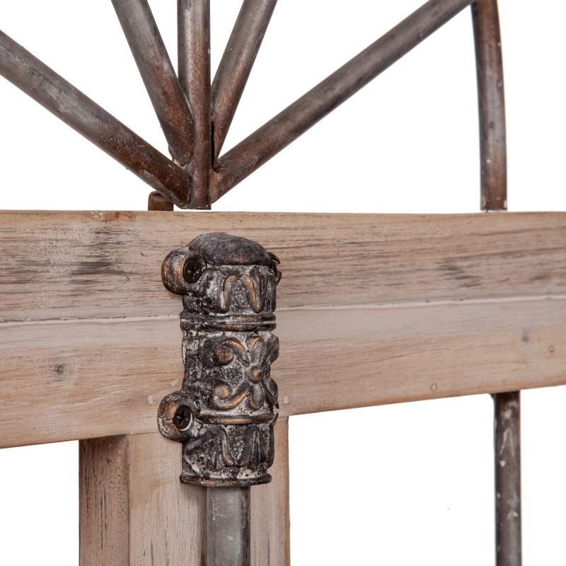 53"x28" Distressed Arched Cathedral Window Frame Wall Gray - Patton Wall Decor