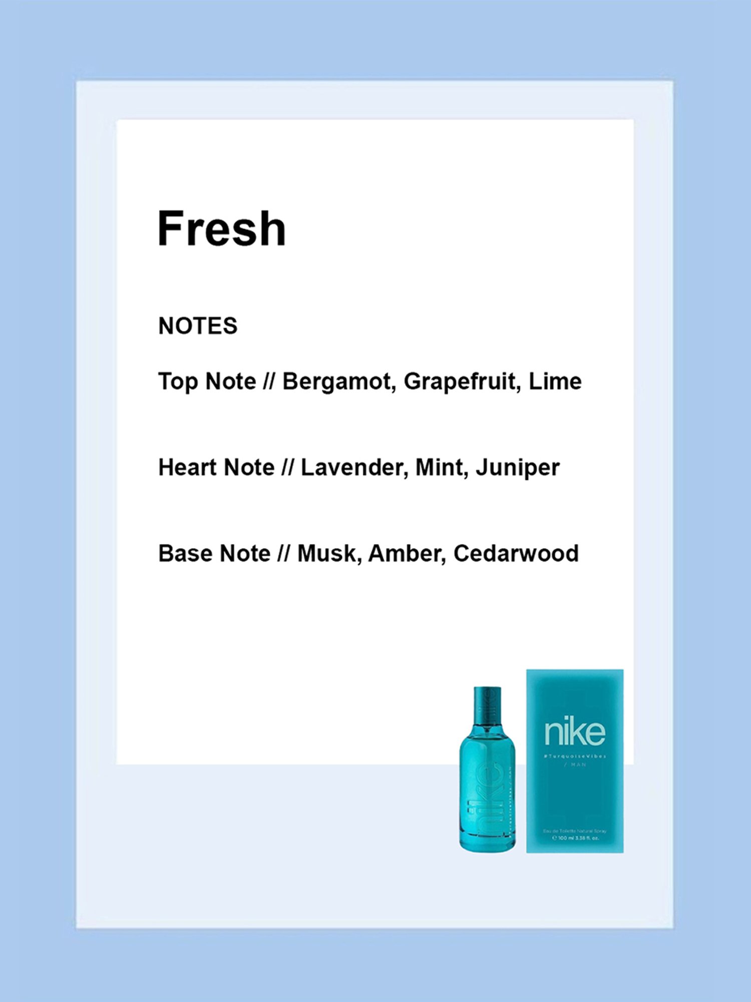 Nike Turquoise Vibes Eau de Toilette for Men - 100 ml