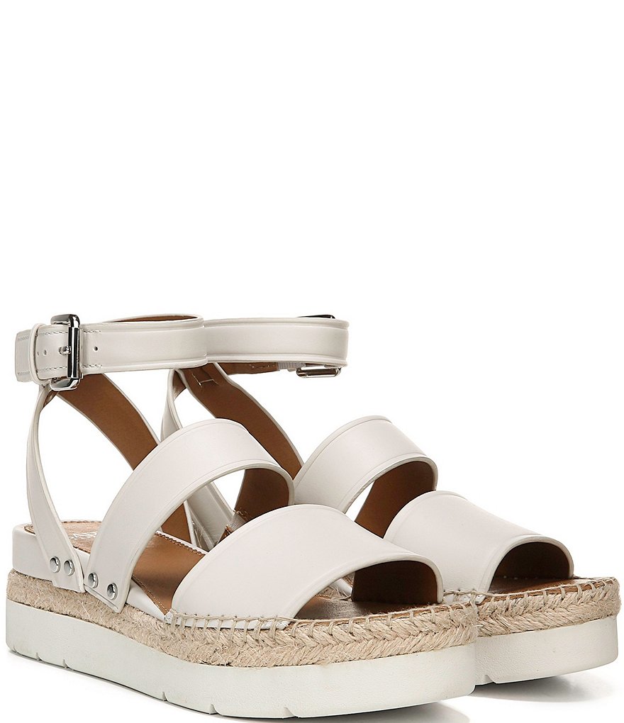 Sarto by Franco Sarto Calvin Leather Espadrille Platform Wedge Sandals