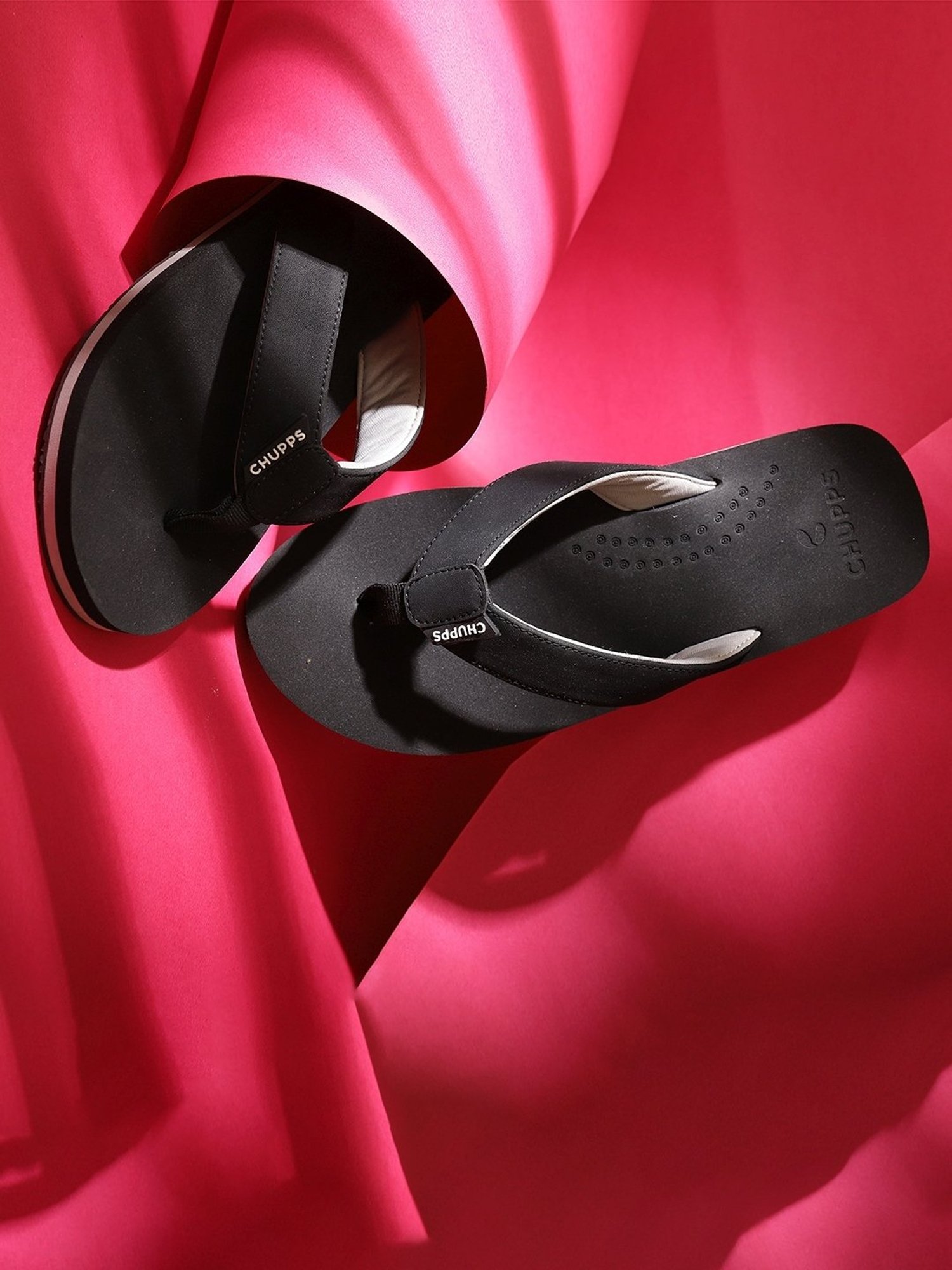 Chupps Men's Black Flip Flops