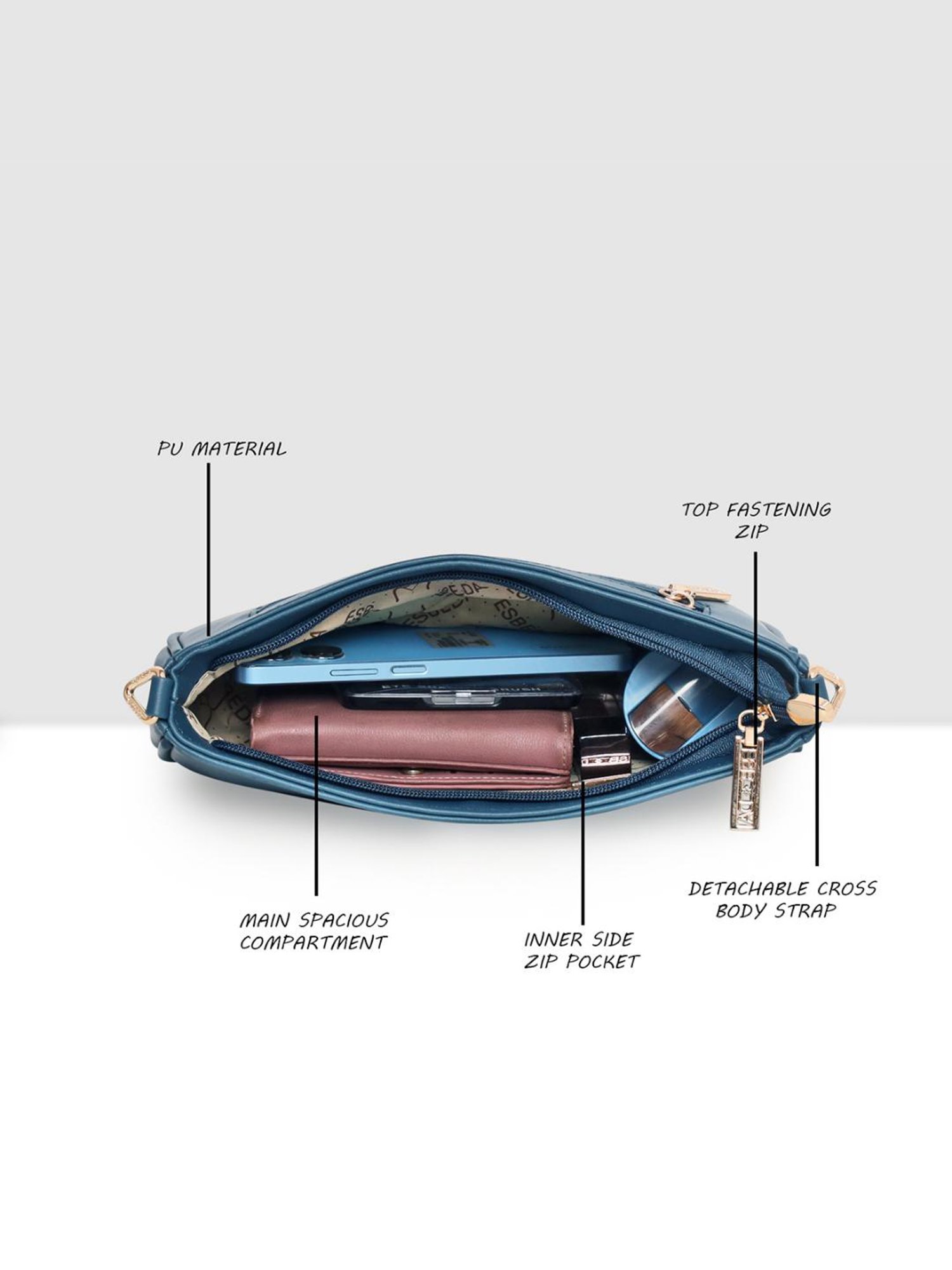 Esbeda Blue Medium Shoulder Bag