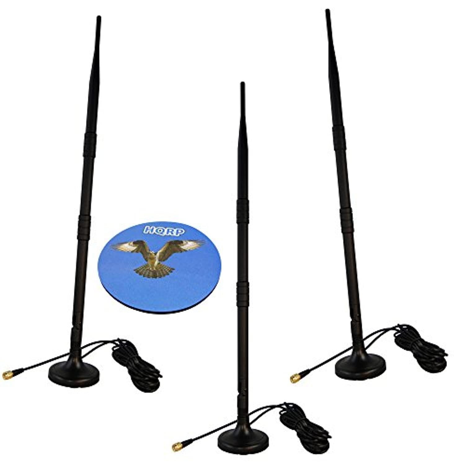 hqrp 3-pics 2.4-2.5ghz 9 dbi rp-sma wifi booster wireless antenna plus 3-pics 3m rp-sma wifi antenna extension cable connectors