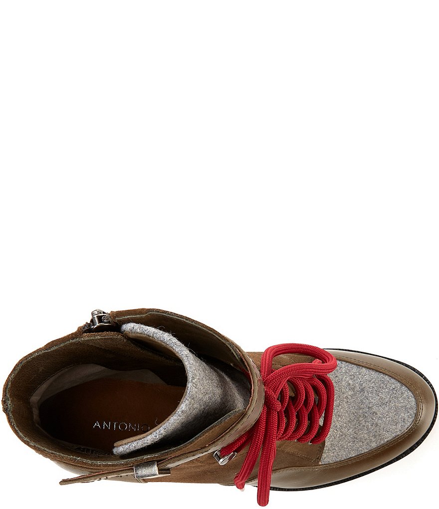 bionica Denali 2 Collection Derinda Waterproof Leather Block Heel Lug Sole Combat Booties