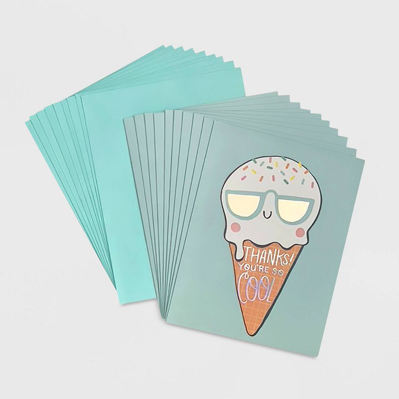10ct "Thanks! You're so Cool" Ice Cream Boxed Card Set
