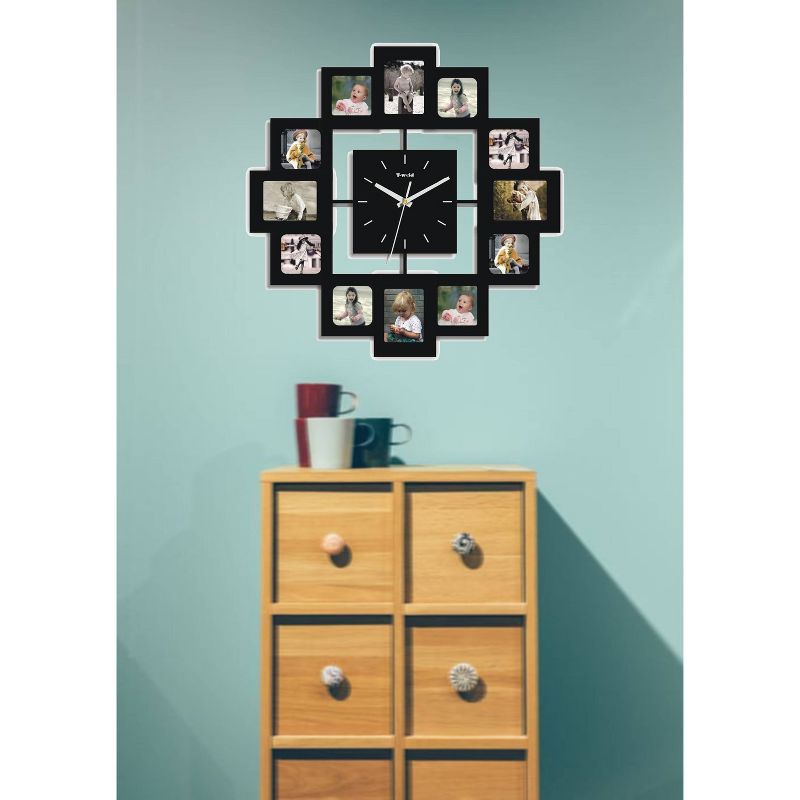 Wall Clock with 12 Frames Black - Creative Motion Industries