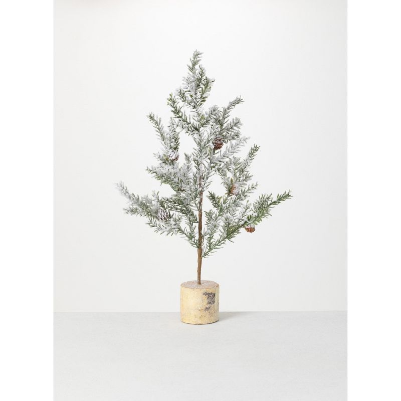 Sullivans 1.8' Snowy Pine Artificial Tree 22"H Green