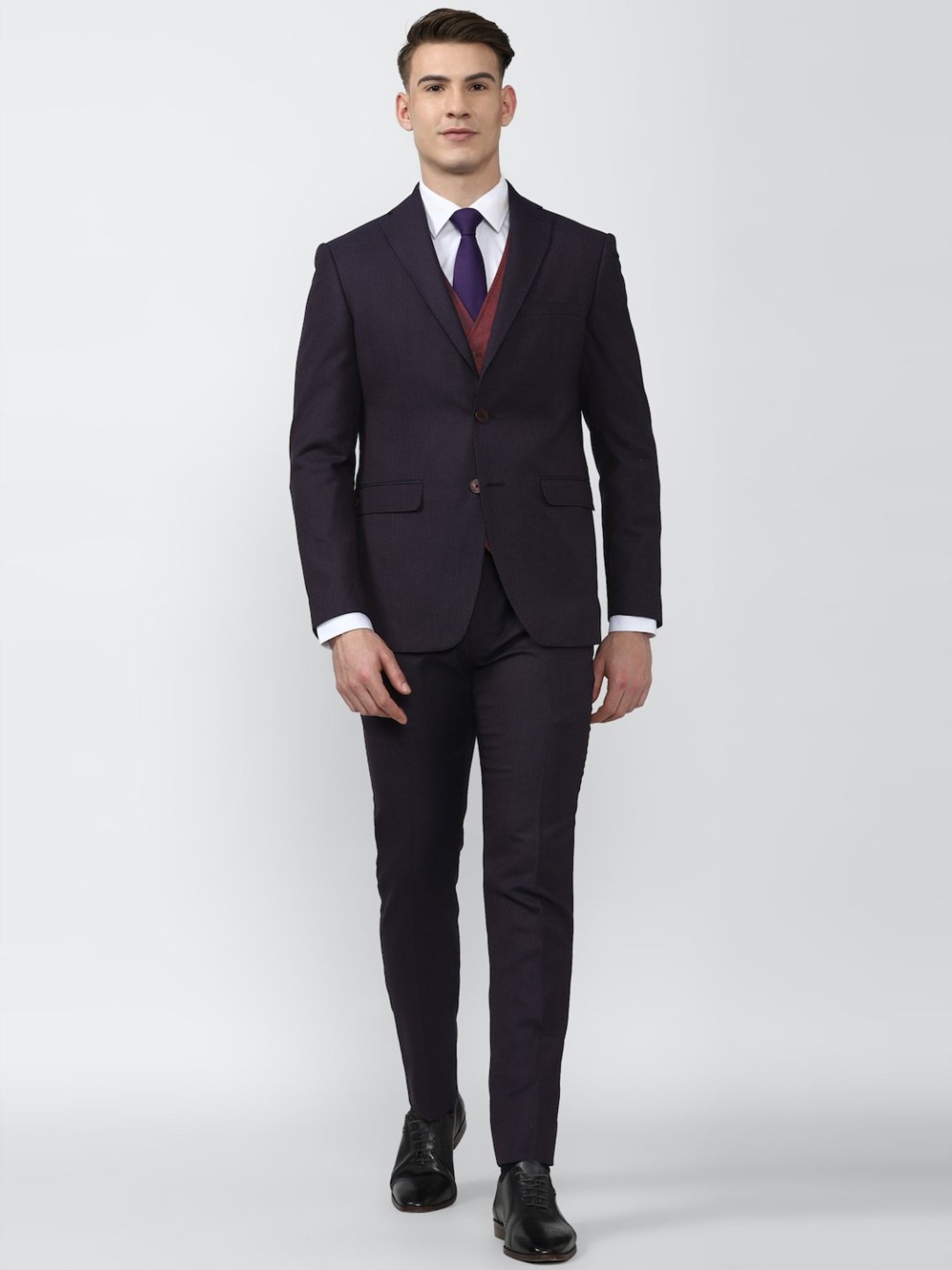 Parx Black Regular Fit Two Piece Suit