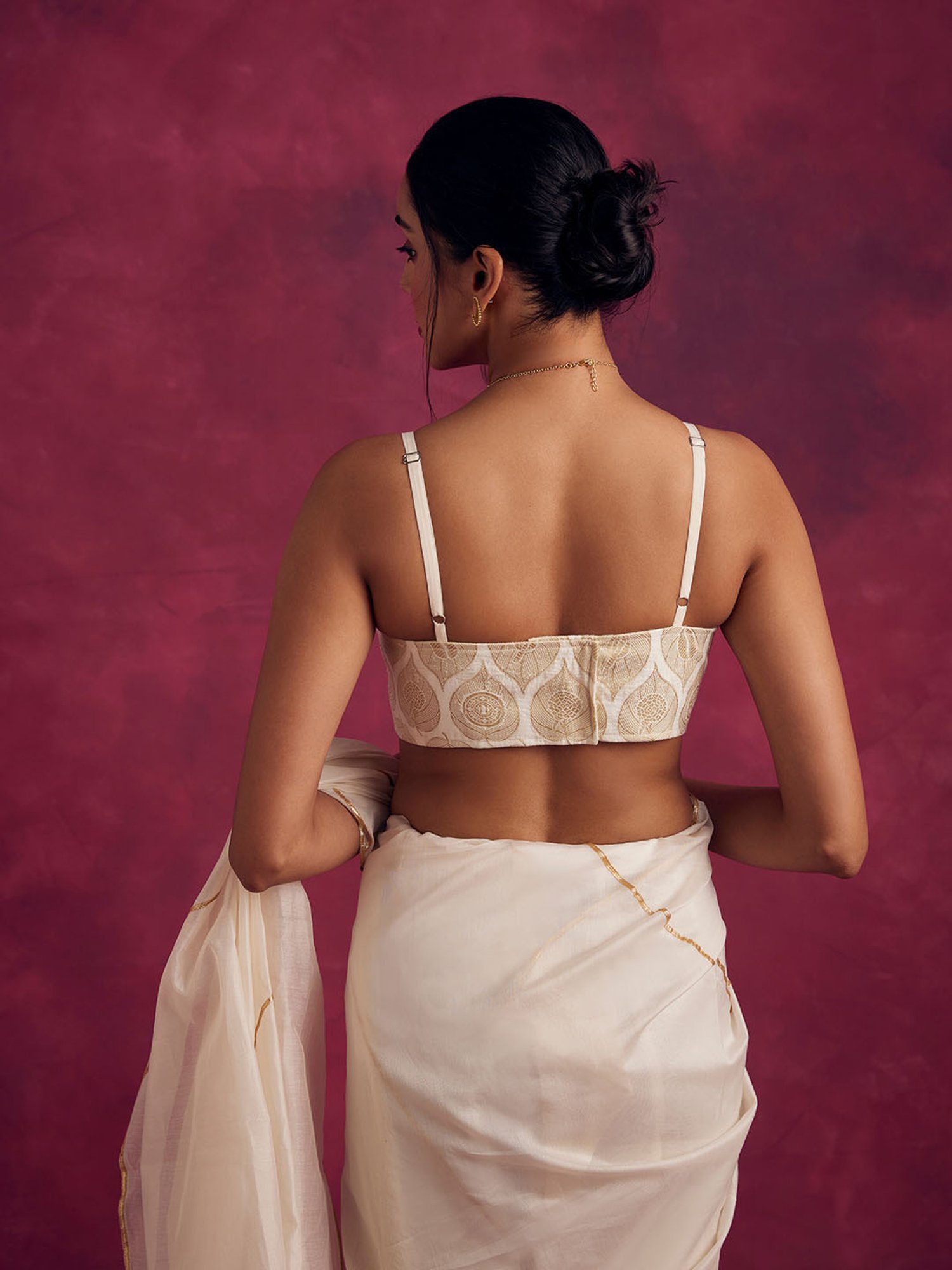 Abhishti White Woven Blouse