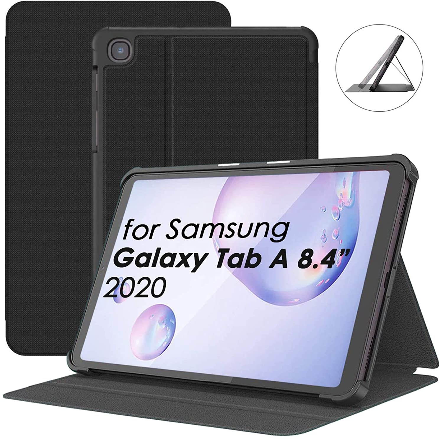 Supveco Galaxy Tab A 8.4 Case 2020 (SM-T307), Slim Protective Cases Cover Folio Stand for Samsung Galaxy Tab A 8.4 Inch 2020 Release - Black