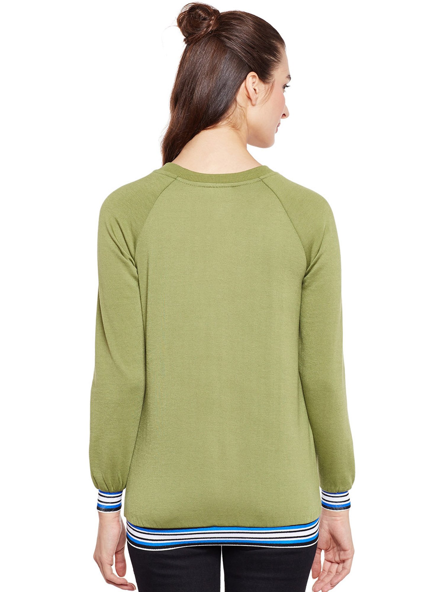 Belle Fille Green Full Sleeves Sweatshirt